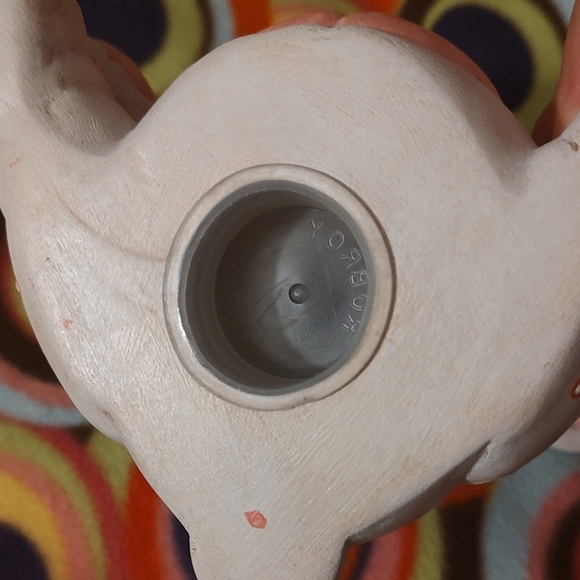 Rob Roy Vintage Pink and White Ceramic Bunny Bank 8" Tall - Picture 5 of 7